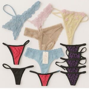 22 Medium Brand New Panties Thongs G Strings! Women's Lace and Mesh Intimates